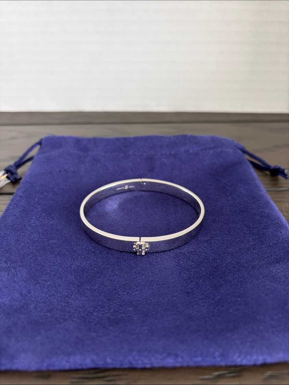 Tory Burch Silver Cross Bangle Bracelet